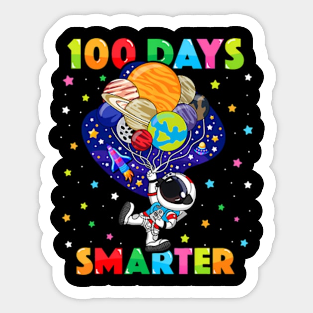 100 Days Smarter 100th Day of School Astronaut Space Sticker by Cristian Torres